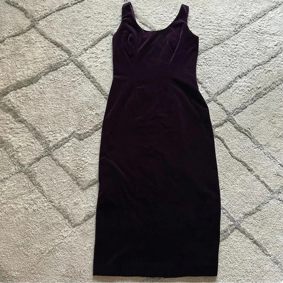 Vintage Watters and Watters Purple Velvet midi Formal Dress size 10 - Picture 1 of 10